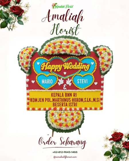 Papan Bunga Pernikahan Long Gelawang